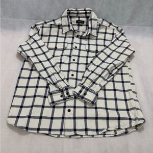 Orvis Men’s Flannel Shirt Large Active Fit Plaid Heavyweight Cotton